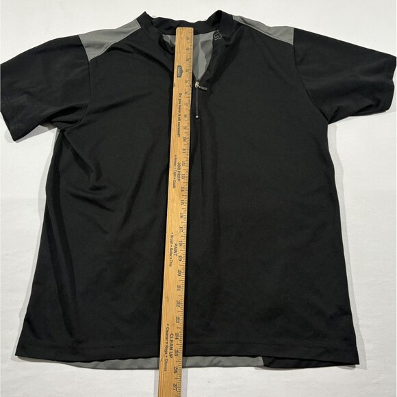 Fox Racing Mens Black Gray Short Sleeve 1/4 Zip Logo Pocket Jersey Shirt Sz L - Picture 4 of 12